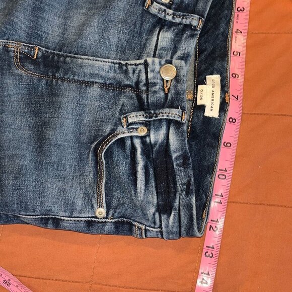 Good American Womens Skinny Jeans 0/25 Mid-Rise Stretch Denim Fit - Picture 7 of 9